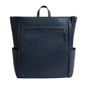 FRESHLY PICKED Minimal Baby Bag Backpack Navy Faux Leather Travel Bag